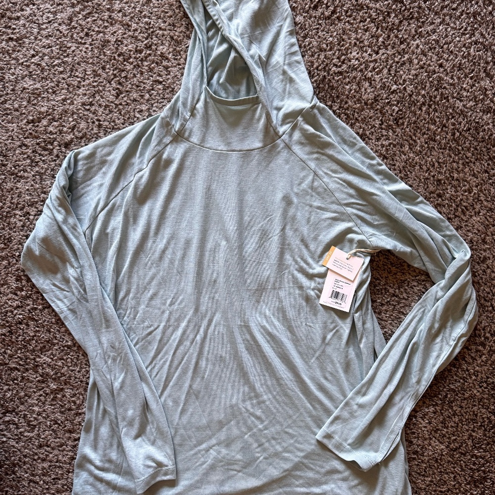 NWT Women's Bamboo Lightweight Hoodie II, Ocean Mist Blue, Medium